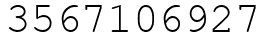 Число 3567106927.