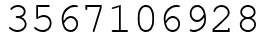 Число 3567106928.