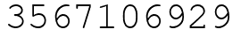 Число 3567106929.