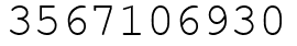 Число 3567106930.