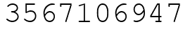 Число 3567106947.