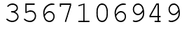 Число 3567106949.