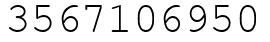Число 3567106950.