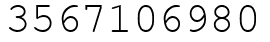 Число 3567106980.