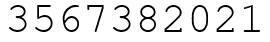 Число 3567382021.