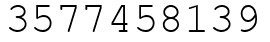 Число 3577458139.