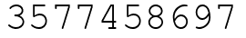Число 3577458697.