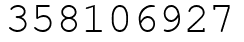 Число 358106927.