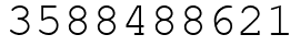 Число 3588488621.