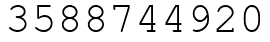 Число 3588744920.