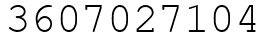 Число 3607027104.
