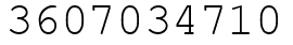 Число 3607034710.