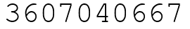 Число 3607040667.