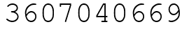 Число 3607040669.