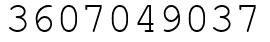 Число 3607049037.
