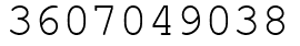 Число 3607049038.
