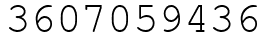 Число 3607059436.