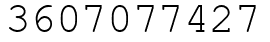 Число 3607077427.