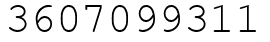 Число 3607099311.