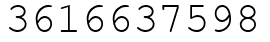 Число 3616637598.