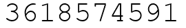 Число 3618574591.