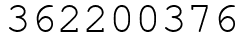 Число 362200376.