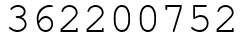 Число 362200752.