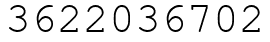 Число 3622036702.