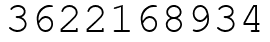 Число 3622168934.