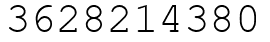 Число 3628214380.