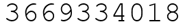 Число 3669334018.