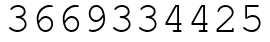 Число 3669334425.