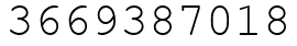 Число 3669387018.