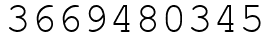 Число 3669480345.