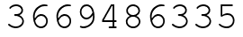 Число 3669486335.