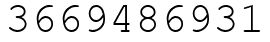 Число 3669486931.