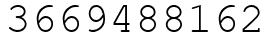 Число 3669488162.