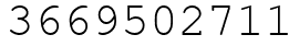 Число 3669502711.