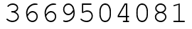Число 3669504081.