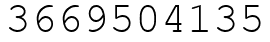 Число 3669504135.