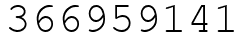 Число 366959141.