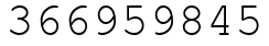 Число 366959845.