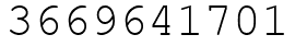 Число 3669641701.