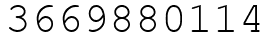 Число 3669880114.