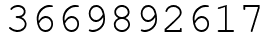 Число 3669892617.