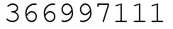 Число 366997111.