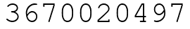 Число 3670020497.