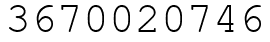 Число 3670020746.