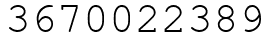 Число 3670022389.