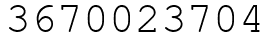 Число 3670023704.